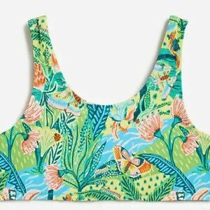 NWT - J. Crew Girls' scoopneck swimsuit  top with UPF 50